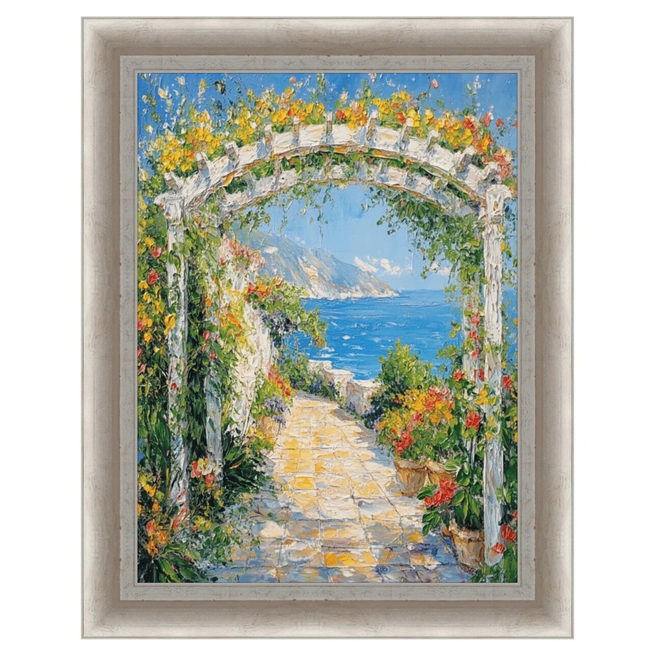 Italian Florentine Silver Leaf Shadow Box Picture Frame 13x16 frame